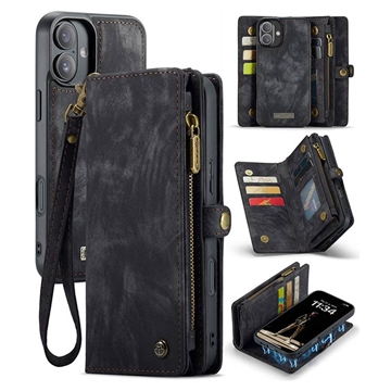 iPhone 16 Plus Caseme 008 2-in-1 Multifunktions Wallet Hülle - Schwarz