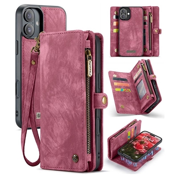 iPhone 16 Plus Caseme 008 2-in-1 Multifunktions Wallet Hülle - Rot
