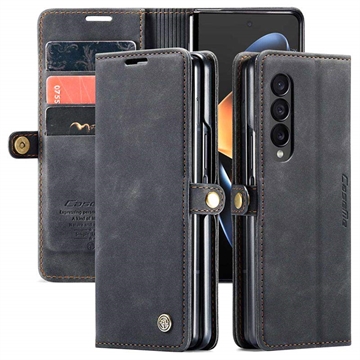 Caseme 013 Serie Samsung Galaxy Z Fold4 Schutzhülle mit Geldbörse - Schwarz