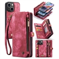 iPhone 15 Plus Caseme 2-in-1 Multifunktions Wallet Hülle - Rot