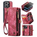 iPhone 15 Pro Caseme 2-in-1 Multifunktions Wallet Hülle - Rot