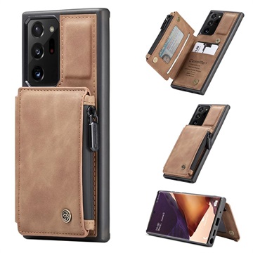 Caseme C20 Reißverschlusstasche Samsung Galaxy Note20 Ultra Hülle - Braun