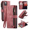 iPhone 14 Caseme C30 Multifunktions Wallet Hülle - Rot