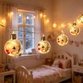 Weihnachts-LED-Lichterkette „Schneemann“ mit transparenten Kugeln – 10 warmweiße LEDs – 2m