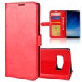 Samsung Galaxy Note8 Klassisch Schutzhülle mit Geldbörse - Rot