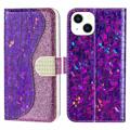 Croco Bling Serie iPhone 14 Plus Wallet Hülle - Violett