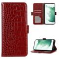 Crocodile Serie Samsung Galaxy A04 Lederhülle mit Geldbörse mit RFID - Rot