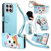 Xiaomi 17 - Niedliche Katzen-Geldbörsenhülle mit Kartenfach, Reißverschlussfach und Handschlaufe