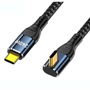 D24220 USB-C-Schnellladekabel mit rechtwinkligem Stecker, 240W - 2m - Schwarz