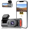 D28 4K-Dashcam mit zwei Kamerakanälen, WLAN, ADAS und BSD-Warnungen – Schwarz
