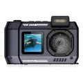 D50 wasserdichte Action-Kamera mit zwei Bildschirmen - 65MP, IP68 - Schwarz