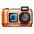 D50 wasserdichte Action-Kamera mit zwei Bildschirmen - 65MP, IP68 - Orange