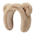 DEZ45 Niedliches Plüsch-Bärenohr Winter-Stirnband / Ohrenschützer - Khaki