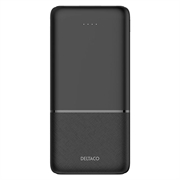 Deltaco 10000mAh Powerbank mit Schnellladefunktion - Schwarz