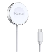 Deltaco Magnetisches kabelloses Ladegerät für Apple Watch/Samsung Galaxy Watch - Weiß
