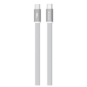 Devia Ultra3 USB-C-Kabel mit flachem Metallgeflecht - 240W - 1.5m - Weiß