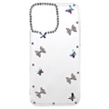 Diamant-Dekor iPhone 13 Pro Max TPU Case - Schmetterlinge