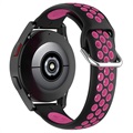 Zweifarbiges Samsung Galaxy Watch4/Watch4 Classic/Watch5/Watch6 Silikon Sportarmband - Hot Pink / Schwarz