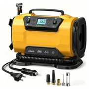 Luftkompressor mit zwei Leistungsstufen, LCD-Display und LED-Beleuchtung - 150 PSI/10.3 bar - gelb