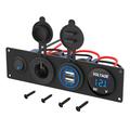 Kombipaneel mit zwei USB-Anschlüssen und Zigarettenanzünder-Steckdose sowie digitalem Voltmeter für Boote, Wohnmobile und Lkw