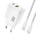 Dudao A27 MaxC 35W GaN Wandladegerät mit USB-C Kabel - Weiß