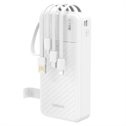 Dudao K11 Pro 20000mAh Power Bank mit eingebauten Kabeln - Weiß