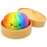 Knödelförmiges, weiches Stressabbau-Spielzeug mit Dampfgarer - Regenbogen