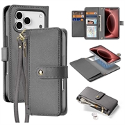 iPhone 18 Pro Max Dux Ducis Lawa Brieftaschen-Lederhülle mit Magnetabdeckung - Grau