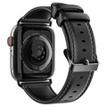 Dux Ducis Apple Watch Series Ultra 2/Ultra/9/8/SE (2022)/7/SE/6/5/4/3/2/1 Lederarmband - 49mm/45mm/44mm/42mm - Schwarz