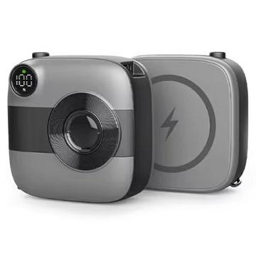 E49B Mini Kamera-Stil 10000mAh Magnetische Wireless Powerbank - 20W - Schwarz / Grau