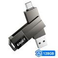 EAGET CF33 2-in-1-USB-3.2-Typ-A/USB-C-Stick – 128 GB – Schwarz