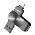 EAGET I66 Lightning/USB 3.2-Speicherstick für iPhone, iPad, Mac – 64GB – Schwarz