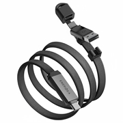 Energea Sheath Travel 2-in-1 Lade- & Datenkabel - 60W, 1.2m, USB-C/USB-A - Gunmetal