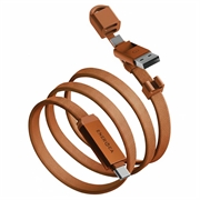Energea Sheath Travel 2-in-1 Lade- & Datenkabel - 60W, 1.2m, USB-C/USB-A - Orange