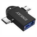 Enkay ENK-AT112 USB 3.0 auf USB-C/MicroUSB OTG Adapter - Schwarz