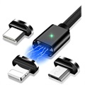 Essager 3-in-1 Magnetisches Kabel - USB-C, Lightning, MicroUSB - 1m