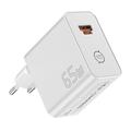 Essager ES-CD65 65-W-GaN-Wandladegerät - USB-C/USB-A - Weiß
