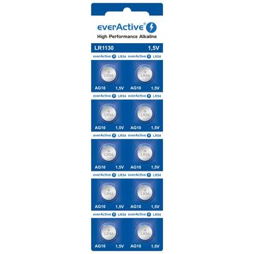 EverActive AG10 LR1130/LR54 Alkaline-Knopfzellenbatterien - 10 Stk.