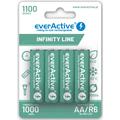 EverActive Infinity Line EVHRL6-1100 Wiederaufladbare AA-Batterien 1100mAh - 4 Stk.