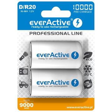 EverActive Professional Line EVHRL20-10000 Wiederaufladbare D-Batterien 10000mAh - 2 Stk.