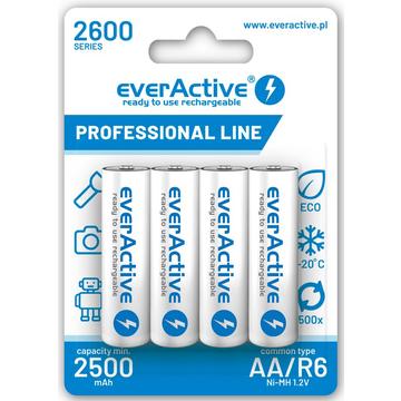 EverActive Professional Line EVHRL6-2600 Wiederaufladbare AA-Batterien 2600mAh - 4 Stk.