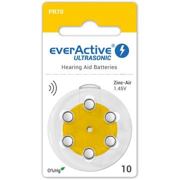 EverActive Ultrasonic 10/PR70 Hörgerätebatterien - 6 Stück.