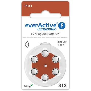 EverActive Ultrasonic 312/PR41 Hörgerätebatterien - 6 Stück.
