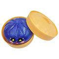 Dumpling-Squishy-Spielzeug mit Augenmotiv und Dampfkorb - Blau