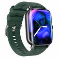 F12 2,02-Zoll Curved Screen Smart Watch mit Encoder Bluetooth Calling Smart Armband mit Gesundheitsüberwachung - Schwarz / Grün
