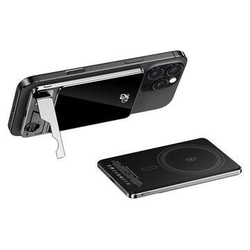 F15 Ultradünne 10000mAh Magnetische kabellose Powerbank mit Ständer - 15W - Grau