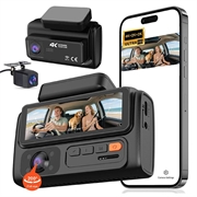 F310 3-Kanal-Dashcam - 4K vorne, 2K im Innenraum, 2K hinten - Schwarz