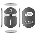 F8pro AI Magnetischer Bluetooth-Übersetzer mit 138 Sprachen - Schwarz