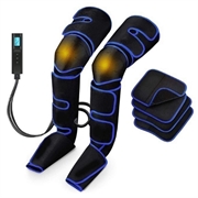 FE-7204A Luftdruck-Beinmassagegerät mit Knie-Wärmefunktion - Schwarz / Blau