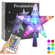 Fünfzackiger Stern mit RGB-LED-Beleuchtung - Fernbedienung, USB-Stromversorgung - 18cm